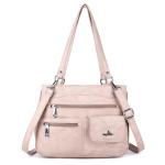 Leren dameshandtas, schoudertas, handtassen, waterdichte draagtas, multifunctionele hengseltas, schoudertas, groot, voor werk, school, shopper, reizen, 43#roze, Modieus
