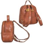 'Olympia' casual kleine leren rugzak dames rugzak leer elegante vintage look rugzak handtas stadsrugzak mini, Texas bruin., S