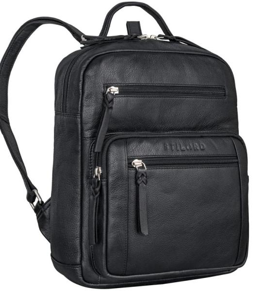 'Wilma' Elegante Rugzak Vrouwen Kleine Leren Rugzak Dames Leren Rugzak DIN A5 Vintage Handtas City Going Out Shopping Daypack Echt Leer, Kleur:zwart