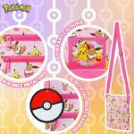 Pokémon Pikachu Eevee Schoudertas voor meisjes, modieuze tassen voor meisjes en jongeren, originele geschenken, officiële merchandising, roze, Roze Aop, One size