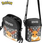Schoudertas Cross-Body Bag voor Kinderen - Verstelbare Riem Kids Pikachu Kleine Reistas - Gamer Gifts, Zwarte Eevee, One Size