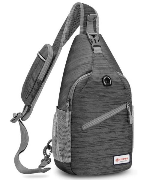 ZOMAKE Borstzak Sling Bag voor heren, diefstalbestendig, crossbody tas voor mannen en vrouwen, schoudertas voor outdoor, fietsen, reizen, wandelen