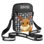 Schoudertas Cross-Body Bag voor Kinderen - Verstelbare Riem Kids Pikachu Kleine Reistas - Gamer Gifts, Zwarte Eevee, One Size