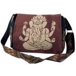 GURU SHOP Schoudertas, hippietas, Goa tas, groen, heren/dames, katoen, 23 x 28 x 12 cm, alternatieve schoudertas, handtas van stof