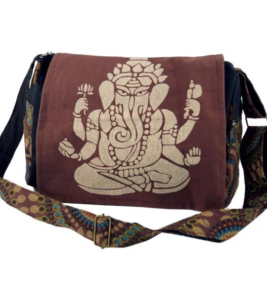 GURU SHOP Schoudertas, hippietas, Goa tas, groen, heren/dames, katoen, 23 x 28 x 12 cm, alternatieve schoudertas, handtas van stof