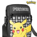 Schoudertas Cross-Body Bag voor Kinderen - Verstelbare Riem Kids Pikachu Kleine Reistas - Gamer Gifts, Zwarte Pikachu, Eén maat
