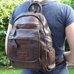 Hill Burry Rugzak voor dames | Elegant leer voor dames | Daypack lederen rugzak vintage stadsrugzak rugzak handtas | leren rugzak echt leer | wasleer daypacks donkerbruin, bruin