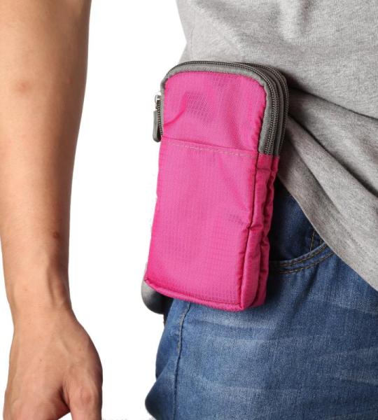 Heuptas voor heren, mobiele telefoon schoudertas met portemonnee voor heren, 6,9 inch mobiele telefoon schoudertas holster portefeuille mobiele telefoon heuptasje met karabijnhaak 
