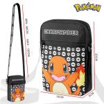 Schoudertas Cross-Body Bag voor Kinderen - Verstelbare Riem Kids Pikachu Kleine Reistas - Gamer Gifts, Zwarte Charmander, Eén maat