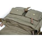 30624 Vintage Canvas Messenger Bag Heren Schoudertas, legergroen, 28 cm