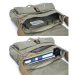 30624 Vintage Canvas Messenger Bag Heren Schoudertas, legergroen, 28 cm
