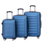 Beibye Hard Case Trolley koffer met dubbele wieltjes, maat M, L, XL, blauw