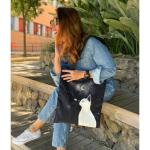 Tote Bag esthetische schoudertas voor dames, grote schoudertas voor dames, 37 x 42 cm, waterdichte Oxford-tas met ritssluiting, universiteit, waterdichte tas voor dames, Cat Love 1
