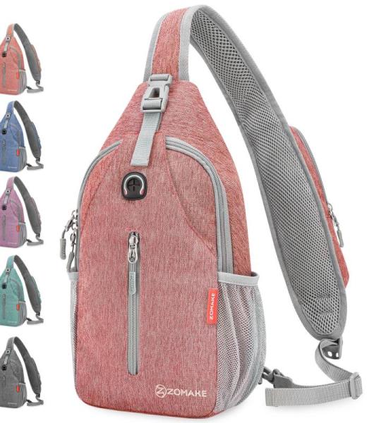 ZOMAKE Borstzak Sling Bag voor heren, diefstalbestendig, crossbody tas voor mannen en vrouwen, schoudertas voor outdoor, fietsen, reizen, wandelen