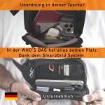 WHOS BAG Kleine praktische schoudertas met veel vakken, tactische rugzak voor heren, klein, borsttas, sling crossbody bag dames, design by Dominik theWHO, Zwart 2.0