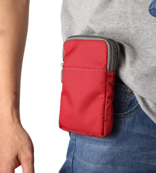 Heren mobiele telefoon heuptas met clip, schoudertas mobiele telefoon heren klein, 6,9 inch verticale kleine mobiele telefoon schoudertassen buiktas heuptasje met karabijnhaak en r