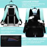 Laptop Rugzak voor Vrouwen Mannen, Reizen Werk Laptop Tas met USB-poort, 17.3 Inch Anti Diefstal Computer Rugzak Purse, Grote Unisex Casual Daypack, Lichtgroen