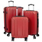 Trendyshop365 Harde koffer 3-delige trolleyset dubbele wielen cijferslot, rood, kofferset