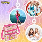 Pokémon Pikachu Eevee Schoudertas voor meisjes, modieuze tassen voor meisjes en jongeren, originele geschenken, officiële merchandising, roze, Roze Aop, One size