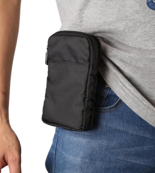 Heuptas voor mobiele telefoon, zwart, schoudertas voor heren, 6 inch, kleine mobiele telefoon, schoudertas, holster, schoudertas, mobiele telefoon met riemclip, mobiele telefoon, h