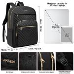 Laptop Rugzak 17.3 Inch Stijlvolle Daypack met USB-poort, Waterafstotende College Bookbag,Grote rugzak voor Reizen/Zakelijk/Vrouwen,Zwart