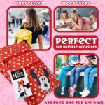 Meisjeshandtas, schoudertas voor meisjes, officiële Minnie Mouse-accessoires, cadeau voor kinderen, meisjes, tas met meerdere zakken, Rood