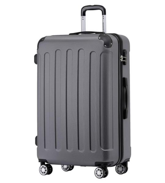 BEIBYE Twin rollers hardcase reiskoffer koffer trolleys harde schaal in XL-L-M in 20 kleuren, Zakelijk grijs