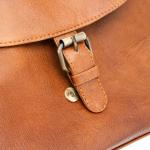 Vintage schoudertas Catalina, middelgrote handtas, schoudertas van leer voor dames - bruin, bruin