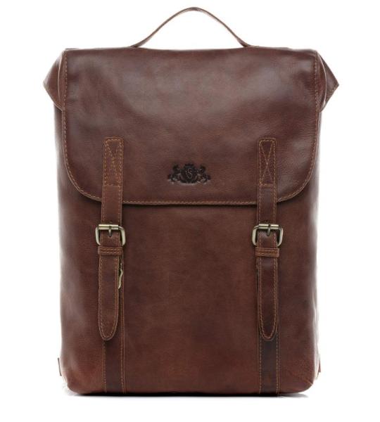 SID & VAIN Grote rugzak van echt leer - 15,4 inch laptop leren rugzak Eton L - rugzak met laptopvak - leren rugzak heren en dames bruin handgemaakt, bruin-cognac, Dagrugzak
