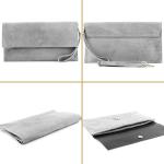 - T151/M151 - ital. clutch suède / leer metallic, lichtgroen, Small