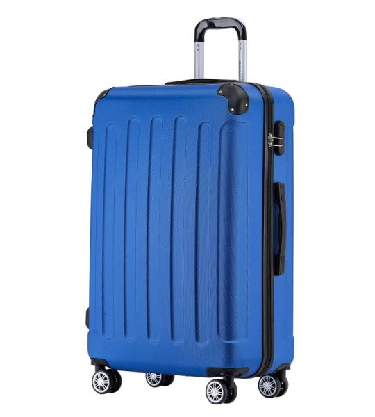 BEIBYE Harde koffer, trolleykoffer, rolkoffer, reiskoffer, handbagage, 4 wielen, M/L/XL, blauw