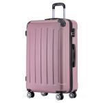 BEIBYE Koffer met harde schaal, trolley, rolkoffer, reiskoffer, veiligheid, cijferslot, dubbele wielen, ABS-materiaal, handbagage, 4 wielen, M-L-XL-set, roze