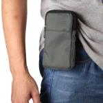 Heren mobiele telefoon heuptas verticaal mobiele telefoon schoudertas met portemonnee, 6,9 inch mobiele telefoon schoudertas holster portefeuille telefoonhoes met riemclip buiktas 
