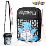 Schoudertas Cross-Body Bag voor Kinderen - Verstelbare Riem Kids Pikachu Kleine Reistas - Gamer Gifts, Zwarte Squirtle, Eén maat