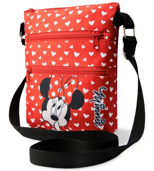 Meisjeshandtas, schoudertas voor meisjes, officiële Minnie Mouse-accessoires, cadeau voor kinderen, meisjes, tas met meerdere zakken, Rood