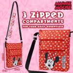 Meisjeshandtas, schoudertas voor meisjes, officiële Minnie Mouse-accessoires, cadeau voor kinderen, meisjes, tas met meerdere zakken, Rood