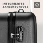 MONZANA 3-delige kofferset Baseline hardshell koffer M-L-XL gelgrepen 4 wielen randbescherming slot poten ABS trolley rolkoffer reiskoffer set, zwart