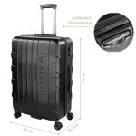 Bugatti Galatea hardcase-koffer met TSA-slot, 4 dubbele wielen, zwart, koffer