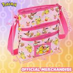 Pokémon Pikachu Eevee Schoudertas voor meisjes, modieuze tassen voor meisjes en jongeren, originele geschenken, officiële merchandising, roze, Roze Aop, One size