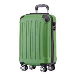 BEIBYE Koffer met harde schaal, trolley, rolkoffer, reiskoffer, veiligheid, cijferslot, dubbele wielen, ABS-materiaal, handbagage, 4 wielen, M-L-XL-set, olijfgroen, hardshell troll