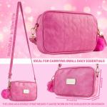 Barbie Schoudertas voor meisjes met afneembare riem, binnenvak en rits - geschenken, roze