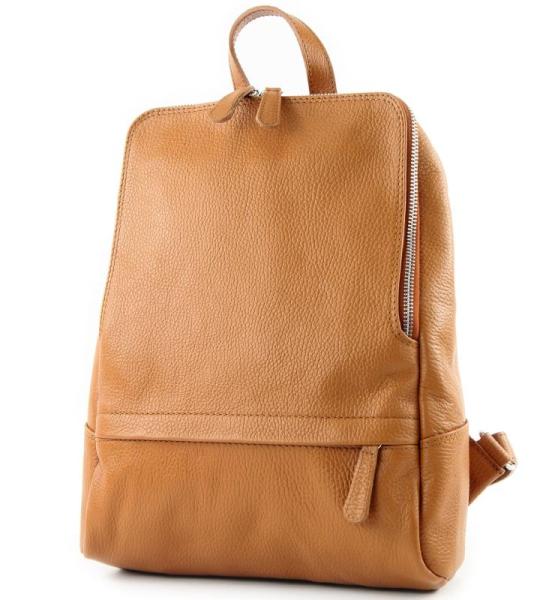 Modamoda.de T138 Italiaanse damesrugzak van leer, Camel2021, Medium