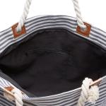 Grote waterafstotende strandtas met rits Strepen donkerblauw