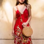 Witte ronde rotan tas schouder lederen riemen | rieten handgeweven strandtassen voor vrouwen | Strotas Boho Cirkel Crossbody Schoudertas In Zomervakantie Met Bloempatroon, Bruin, E