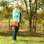 Grote schoudertas voor dames in lederlook, lichtblauw, 32 x 24 x 12 cm, Schoudertas