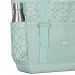 Smilla Strandtas met ritssluiting voor dames en heren, gezinsvakantie, sport, zwemmen, boodschappentas van gerecycled PET, waterafstotend, Mint Patroon, Eén maat