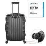 Bugatti Galatea hardcase-koffer met TSA-slot, 4 dubbele wielen, zwart, koffer