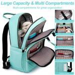 Laptop Rugzak voor Vrouwen Mannen, Reizen Werk Laptop Tas met USB-poort, 17.3 Inch Anti Diefstal Computer Rugzak Purse, Grote Unisex Casual Daypack, Lichtgroen