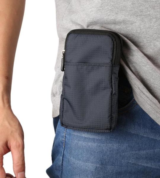 Heuptas voor mobiele telefoon met riemclip, schoudertassen mobiele telefoon heren klein, 6,9 inch verticale heren kleine mobiele telefoon schoudertas heuptas heuptasje met karabijn
