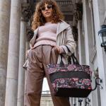 Shopper e1 - grote tas - ruimte voor kleine en grote boodschappen, Paisley Black, 50 x 26,5 x 16,5 cm / 50 x 35 x 16,5 cm expanded, Shopper